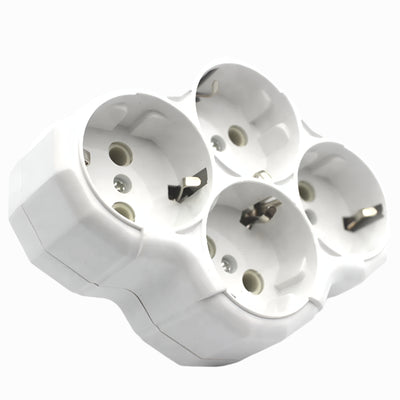 Πολύπριζο 4 Θέσεων Schuko με Γείωση Για Σπίτι/Γραφείο | Λευκό