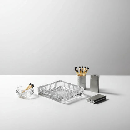 Αντιανεμικό Κρυστάλλινο Τασάκι – Πολυτελές Σταχτοδοχείο Εσωτερικού & Εξωτερικού Χώρου