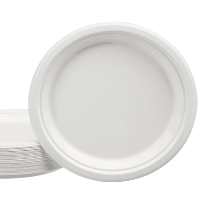 Πιάτα Μιας Χρήσης Λευκά Μεσαίου Μεγέθους - Συσκευασία 10 Τεμαχίων