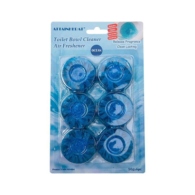 Μπλε Δισκάκια Καθαρισμού WC - Τριπλή Δράση (Καθαρισμός, Απολύμανση, Άρωμα) | 6τεμ | Αυτόματη Λειτουργία