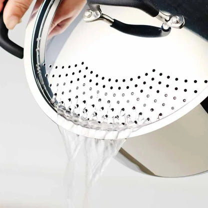 HomeStyle Ανοξείδωτη Κατσαρόλα (Inox) 24cm με Έξυπνο Καπάκι-Σουρωτήρι (5.3 Λίτρα) - Worthio  #