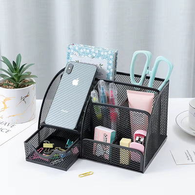 Οργανωτής Γραφείου Μεταλλικός - Multi Compartment Desk Organizer | Μαύρος Mesh Organizer - Εναλλακτική Όψη