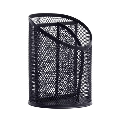 Θήκη Στυλό Μεταλλική Mesh - Κυλινδρική Μολυβοθήκη με Διαχωριστικά | Desk Pen Holder