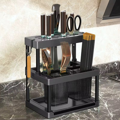 Οργανωτής Μαχαιριών Κουζίνας 3 Επιπέδων - Στήριγμα Μαχαιροπήρουνων με Αποστράγγιση | Kitchen Knife Organizer - Εναλλακτική Όψη