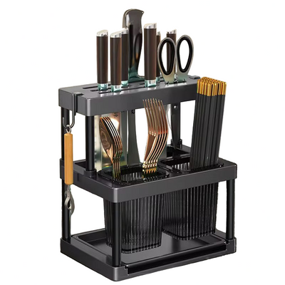 Οργανωτής Μαχαιριών Κουζίνας 3 Επιπέδων - Στήριγμα Μαχαιροπήρουνων με Αποστράγγιση | Kitchen Knife Organizer