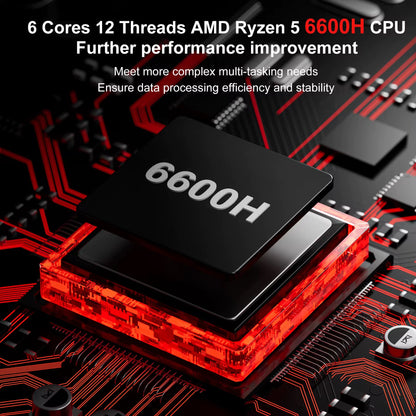Firebat AM02 Mini PC | AMD Ryzen 5 6600H | 16GB DDR5 RAM | 512GB SSD | Compact Desktop