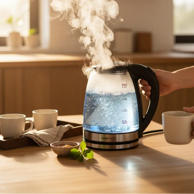 Γυάλινος Ηλεκτρικός Βραστήρας Νερού SOKANY 2.0L - Εναλλακτική Όψη