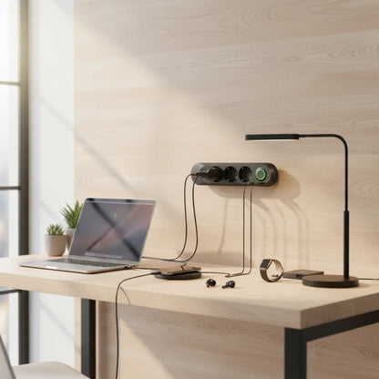 Πολύπριζο με 3 Θέσεις + 3 USB Θύρες - Με Διακόπτη On/Off και 5μετρα καλωδιο Μαύρο