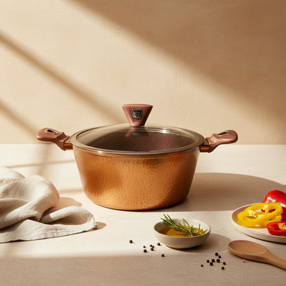 Σειρά Χυτρών Baroly Copper Κεραμική Αντικολλητική με Γυάλινο Καπάκι