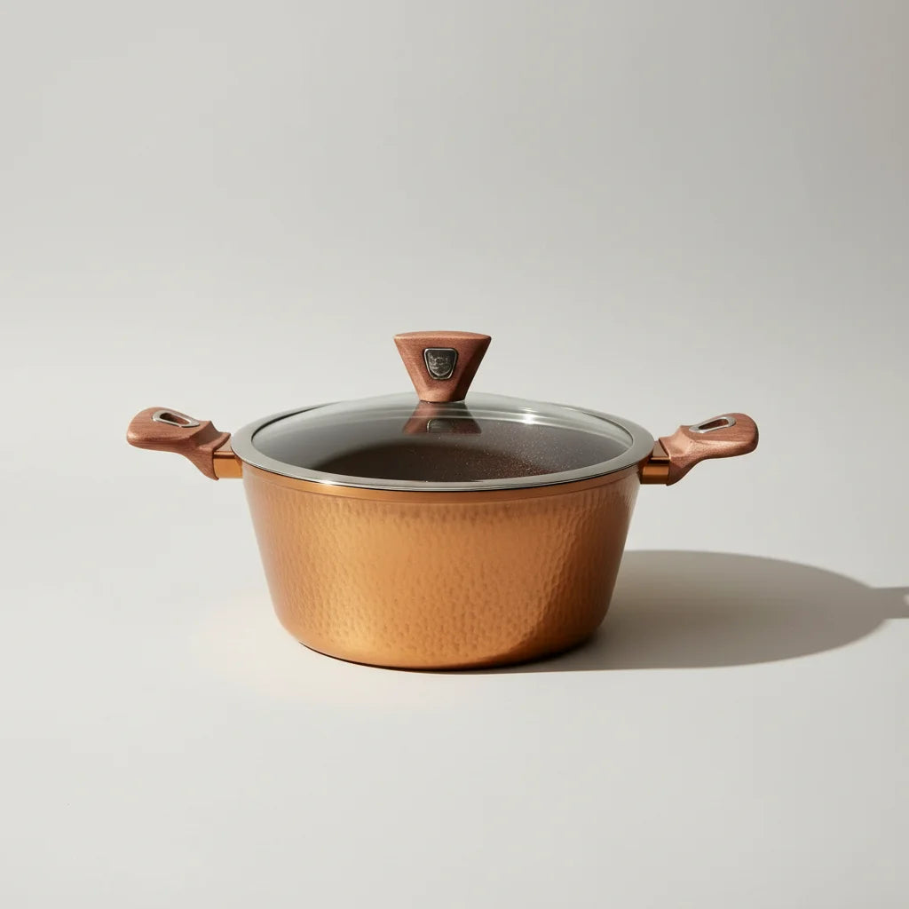 Σειρά Χυτρών Baroly Copper Κεραμική Αντικολλητική με Γυάλινο Καπάκι