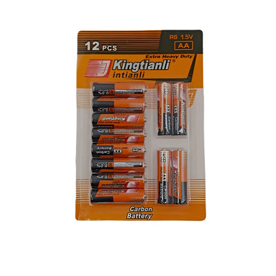 Μπαταρίες 1.5V 12pcs AA - Carbon Battery - Kingtianli